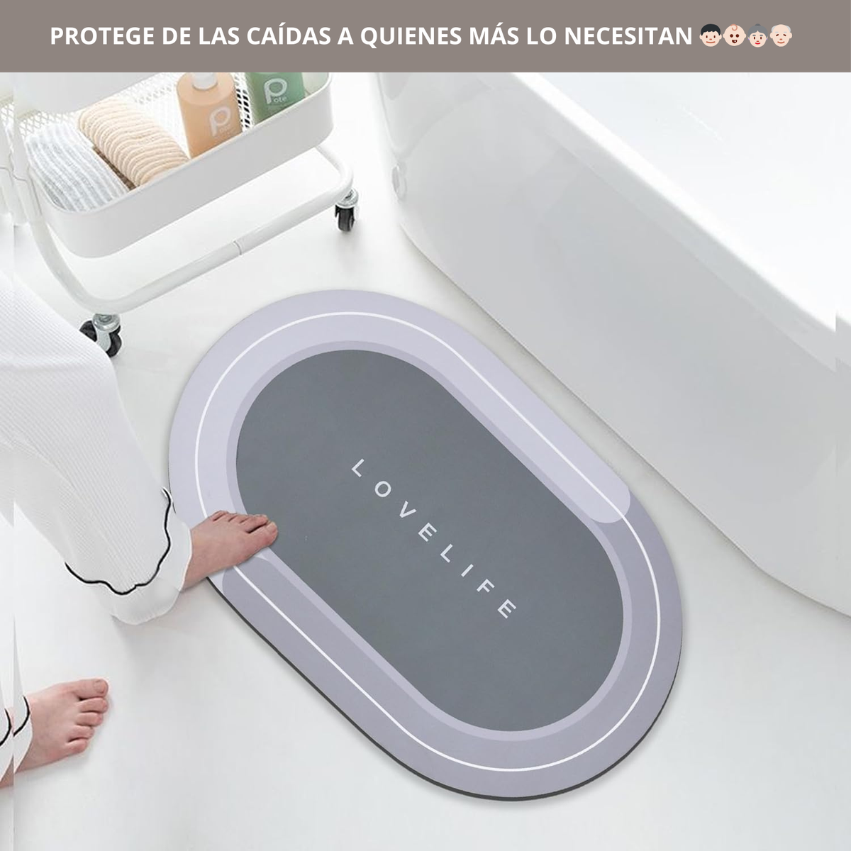Alfombra de Secado Rápido para Baño