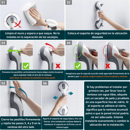 Soporte de Seguridad para Ducha, Tina y Baño - Protege a tu familia de los accidentes en el baño